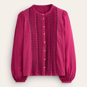 NWT Boden Marina Embroidered Shirt